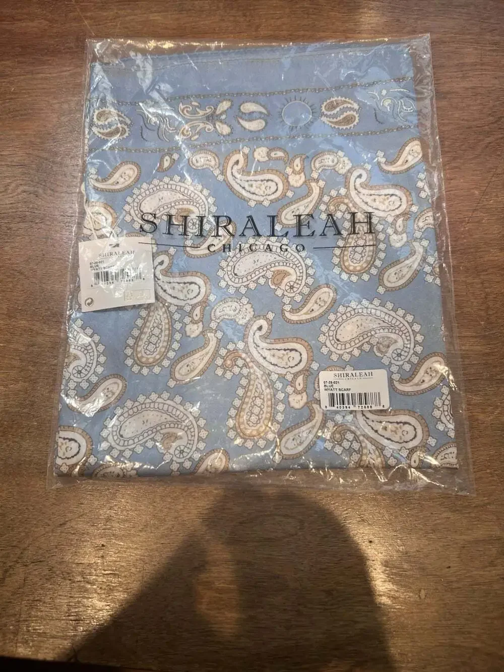 Shiraleah Chicago Wyatt Scarf Blue Paisley Woven Square Scarf Womens 07-28-021
